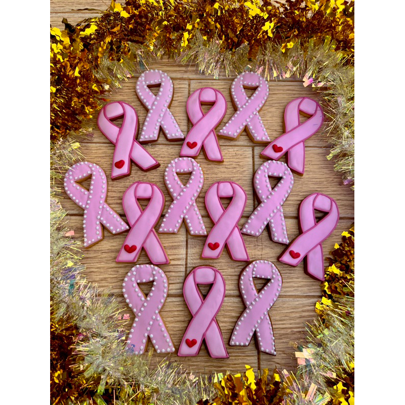 

cancer ribbon cookies 10cm