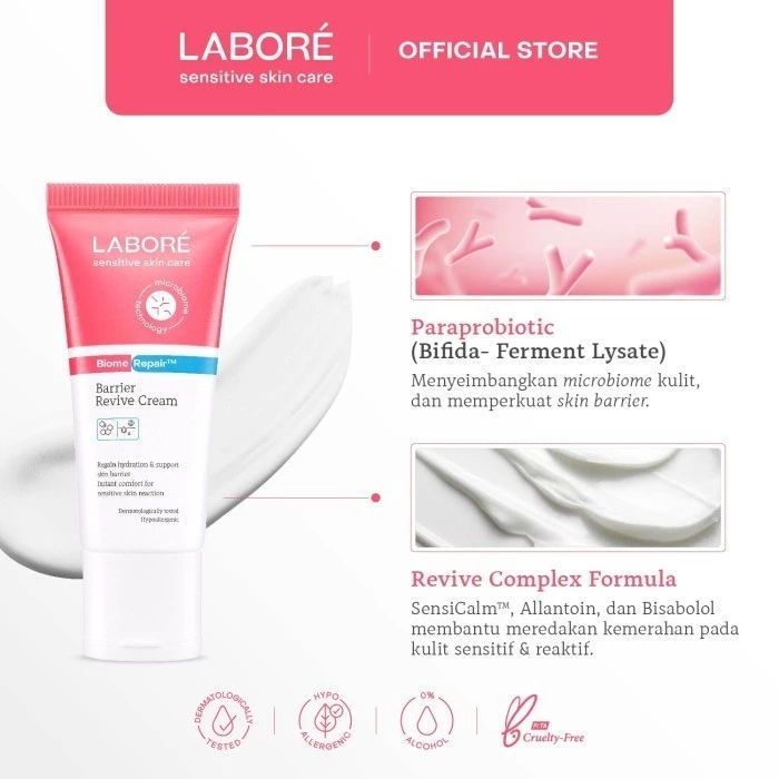 Labore BiomeRepair Barrier Revive Cream Travel Size 10ml - Moisturizer dan Pelembab Kulit Sensitif