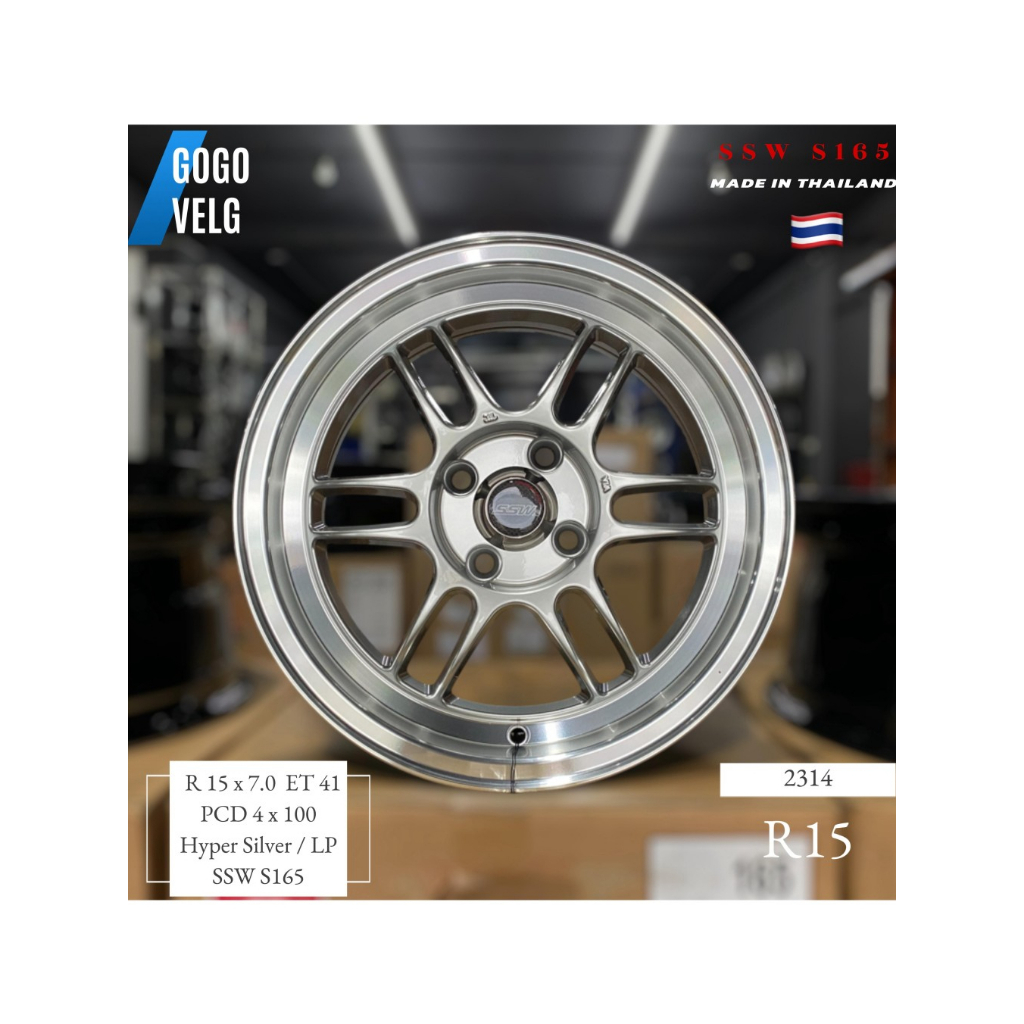 Velg Mobil R15 ORI SSW PCD 4X100 ET 41 Brio RS Agya Calya Jazz Yaris Freed hyper Black SSW S165