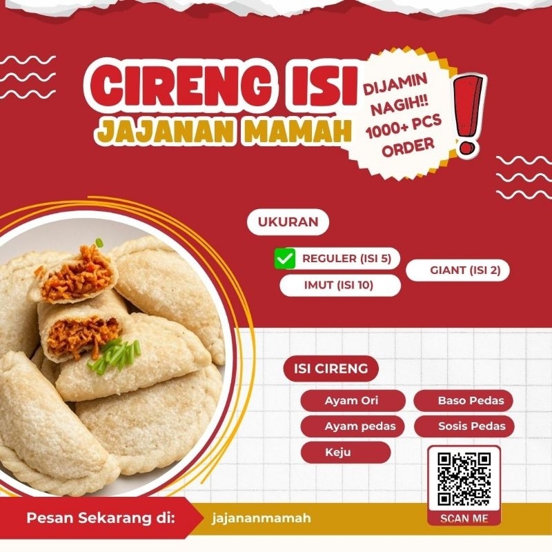 

cireng isi reguler rasa ayam bakso sosis keju kemasan vacuum