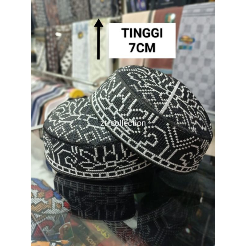 Peci/Kopyah Pakistan Hitam Tinggi 7 CM