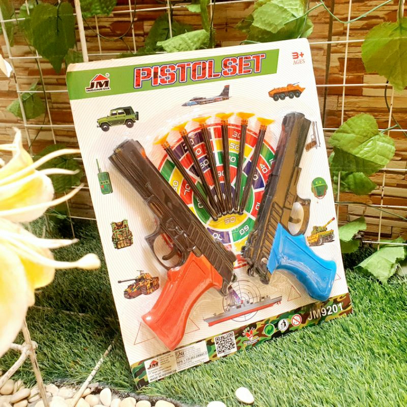 Mainan set pistol 2in1 soft karet airgun anak laki laki