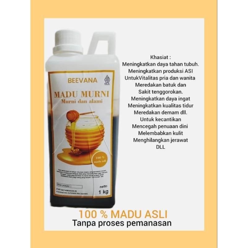 

Madu Asli Murni 1 kg Madu Murni Beevana .