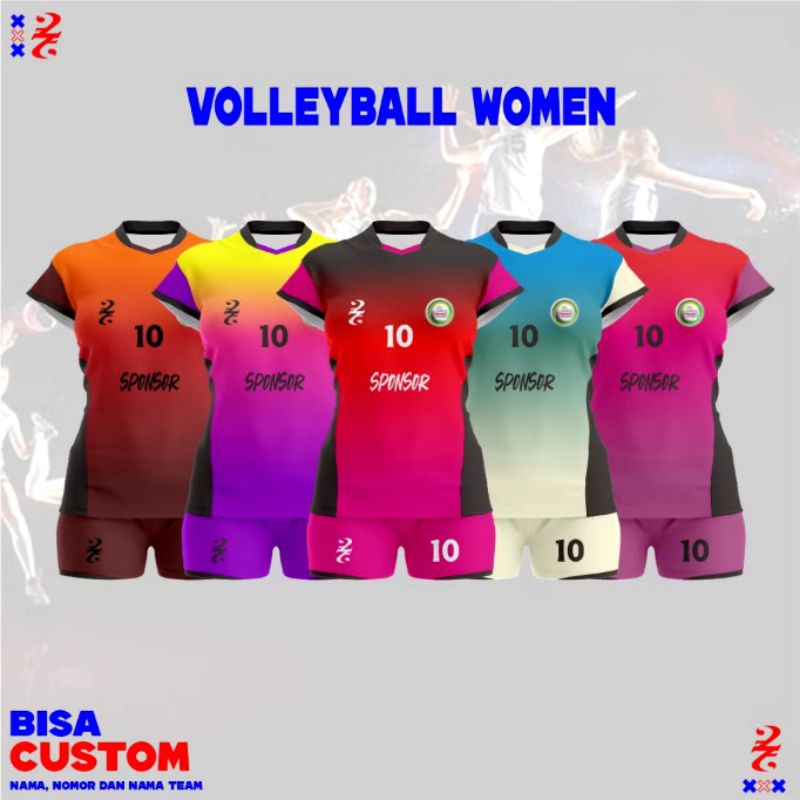 Jersey Volley Anak Baju Kaos Voli Anak Full Printing Gratis (Tambah Nama)