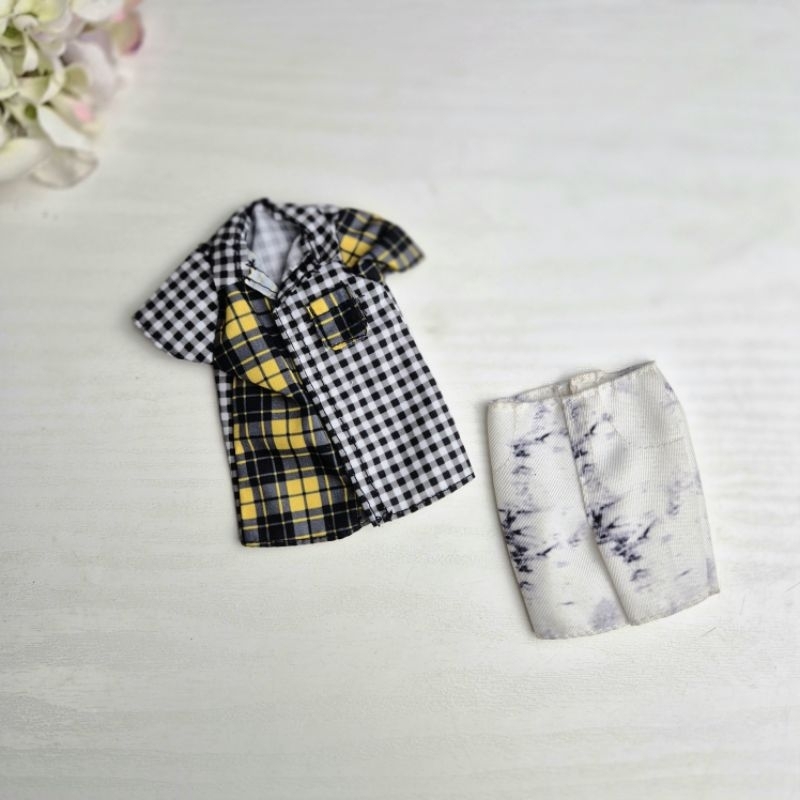 Baju Barbie Ken Mattel set black yellow