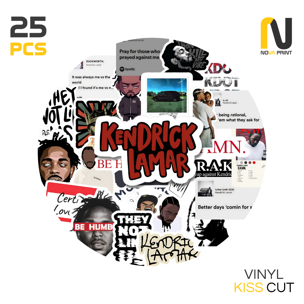 

Sticker Kendrick Lamar / Vinyl Kiss cut / Waterproof / Sticker Pack / Sticker Vinyl Sticker Cutting