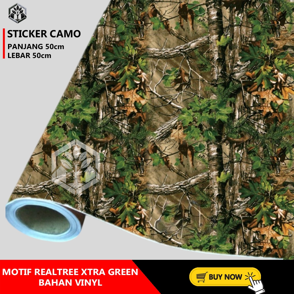 

STICKER CAMO BAHAN VINYL MOTIF REALTREE XTRA GREEN 50x50cm