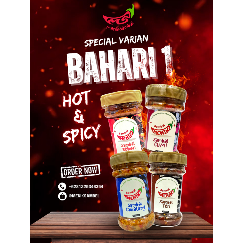 

Cita Rasa Bahari – MenikSambal: Sambal Cumi/Sambal Teri/Sambal Cakalang 150gr/200gr