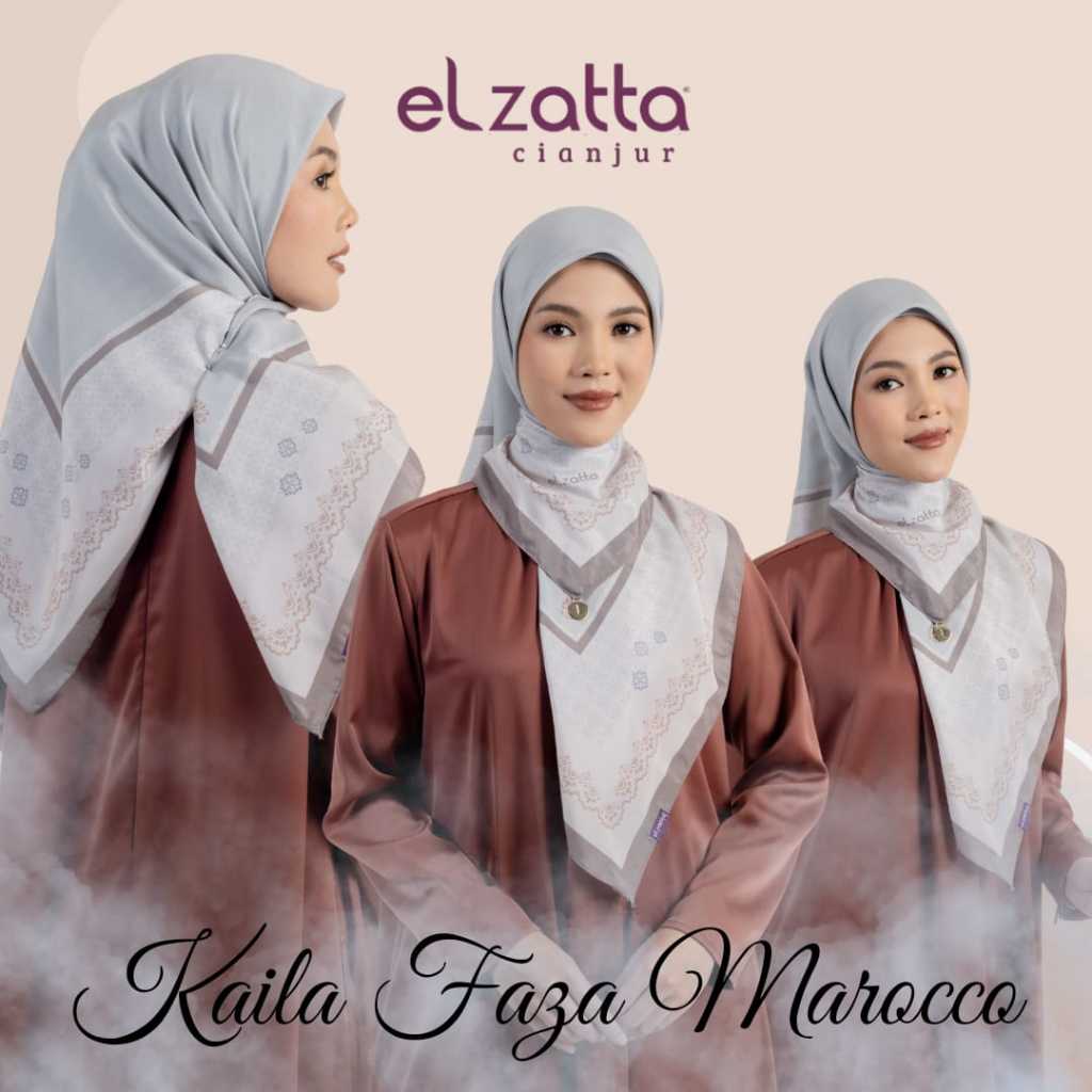 ELZATTA SEGI EMPAT KAILA FAZA MOROCCO BAHAN VOAL  MOTIF BUNGA  ELZATTA SCARF ELZATTA SEGI EMPAT