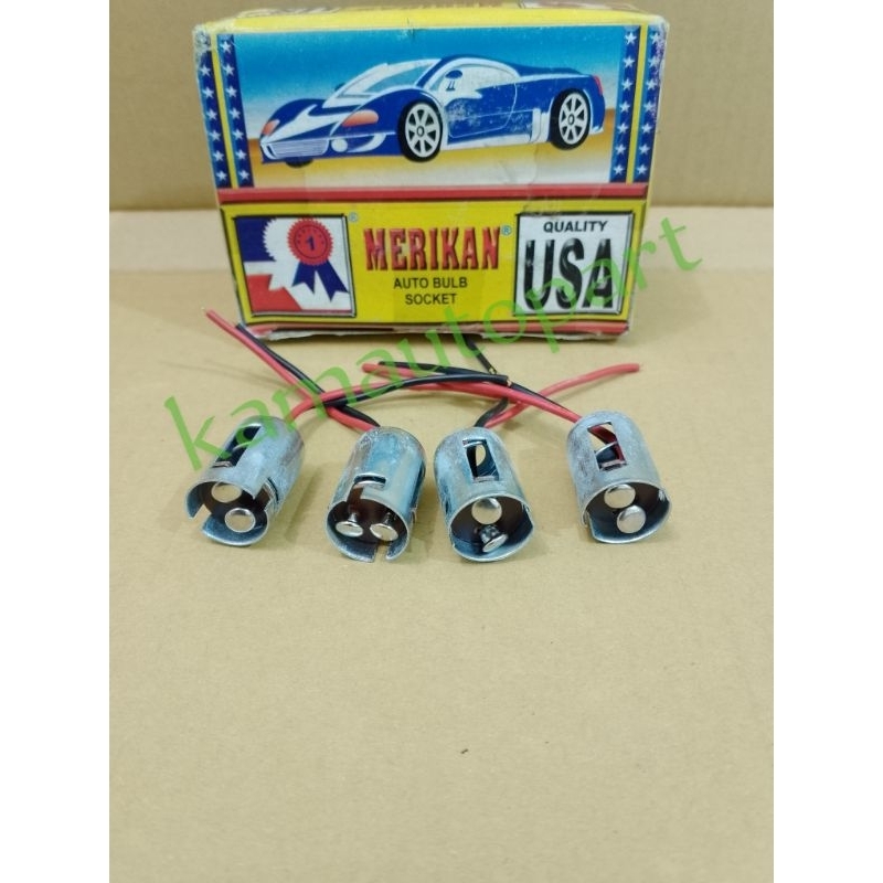 soket fiting lampu / fiting lampu kaki 2 / soket bohlam besi / mobil dan motor