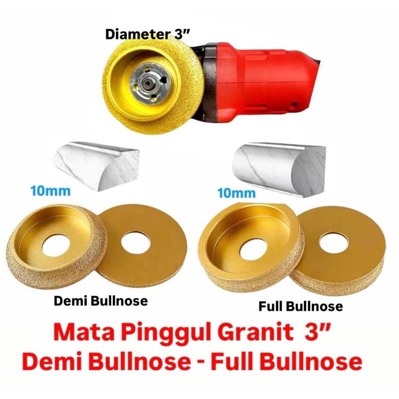 Mata Roda Gerinda Pinggulan Pinggul Granit 3" 10mm / Diamond Grinding Wheel / mata bevel granit