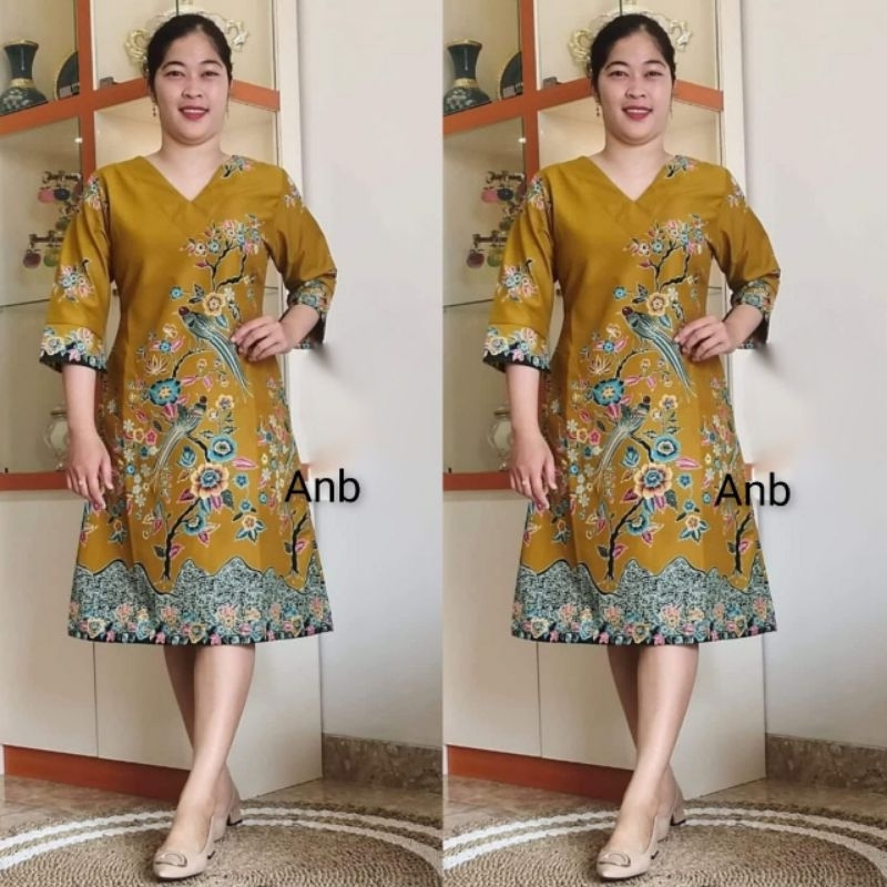 Dress Gaun Wanita modern Atasan Batik Size Jumbo