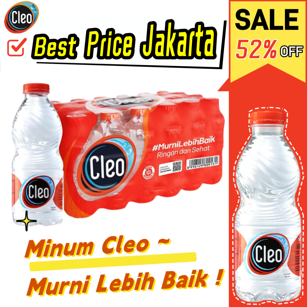 

CLEO Air Murni Mini Botol 220ml (24 botol/pack) Kemurnian 99.99% /Aman dari bromat,Minum Lebih Baik