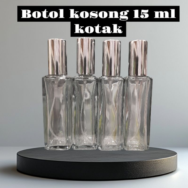 Botol Kosong Spray 15ml Kotak Kaca Tebal Hitam Botol Parfum Parfume Kosong