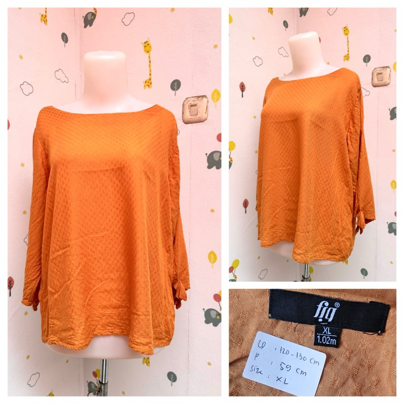 Blouse Orange/Baju Wanita Tangan Panjang