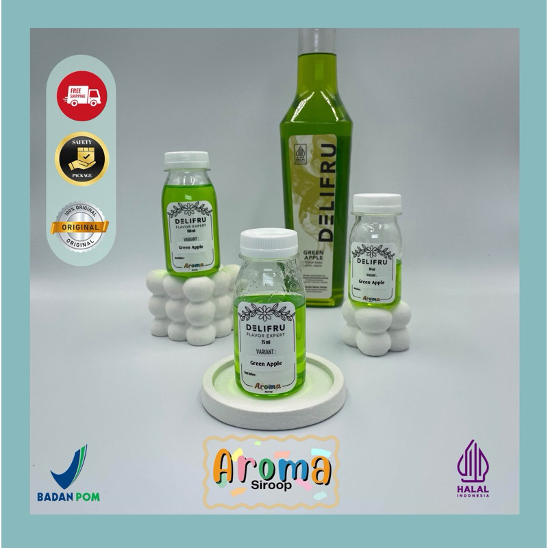 

Delifru Syrup - REPACK Sirup Delifru Green Apple Premium (100ml - 75ml - 30ml ) Asli 100% ORIGINAL
