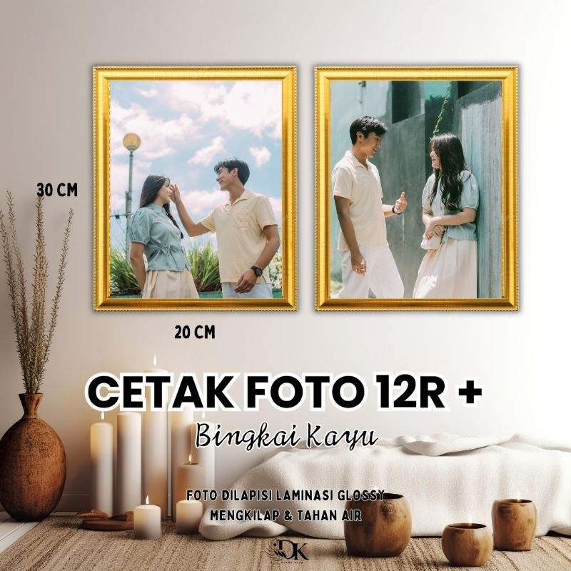 CETAK FOTO 20R + Bingkai Papan MDF, Cetak foto 30x40, PAPAN MDF, Bingkai Foto