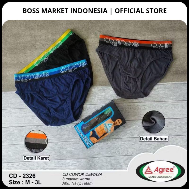 AGREE - Celana Dalam Pria Dewasa CD-2326 Isi 3
