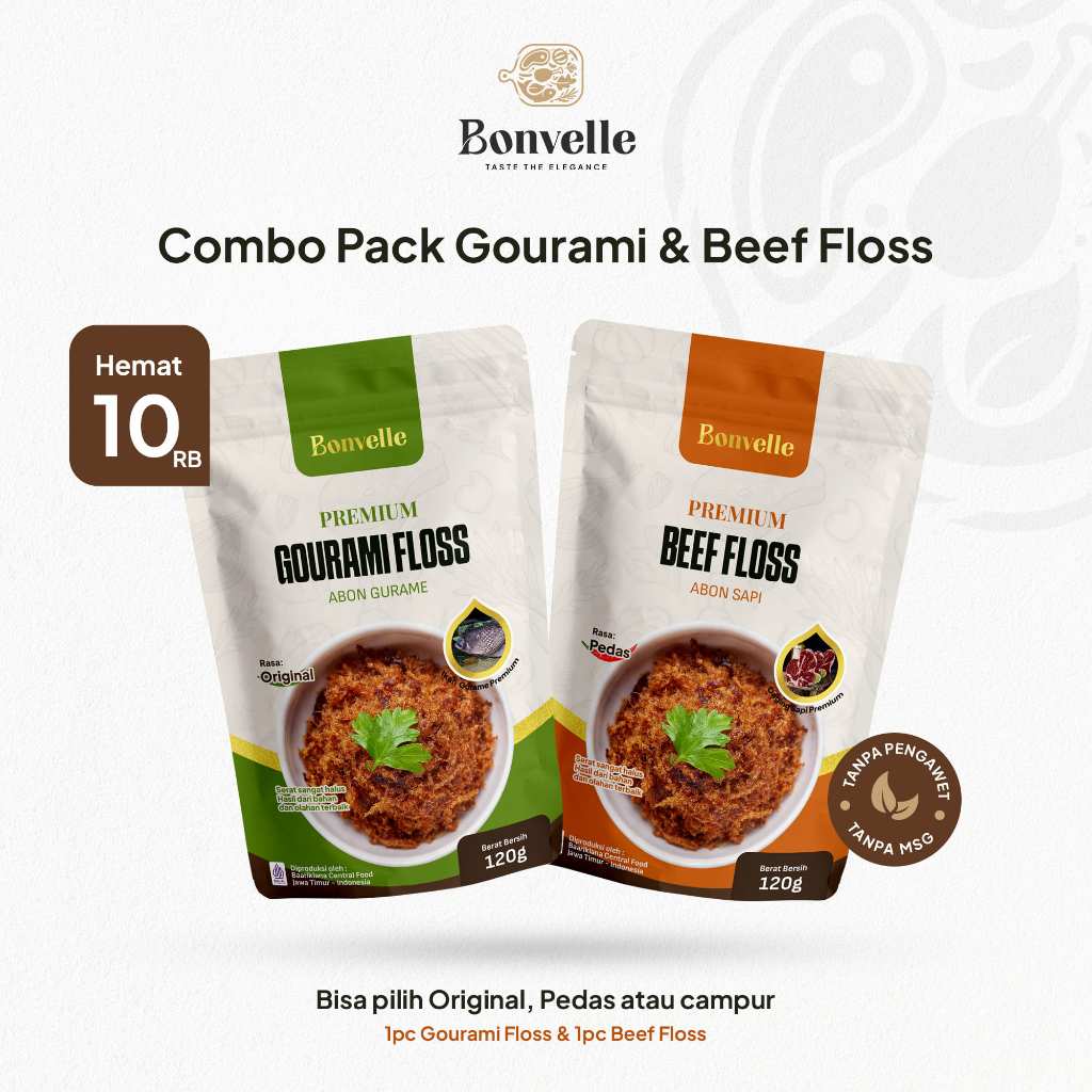

Bonvelle Abon IKAN GURAMI & SAPI Premium Combo Pack