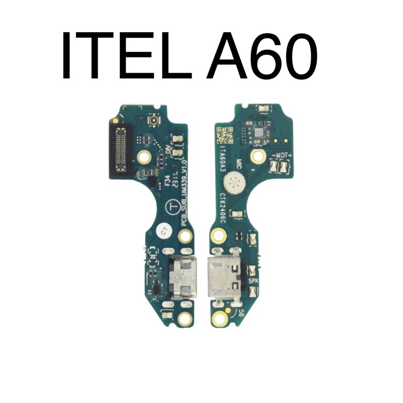 PAPAN CAS KONEKTOR ITEL A60 / ITEL A60S PAPAN KONEKTOR PCB itel A60 MIC + IC papan cas itel a60