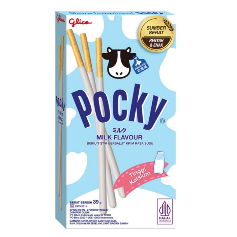 

Glico Pocky Biskuit Stik Susu Vanila / Cokelat / Stroberi / Cookies n Cream / Matcha / Double Choco / Almond / Baked Cheesecake