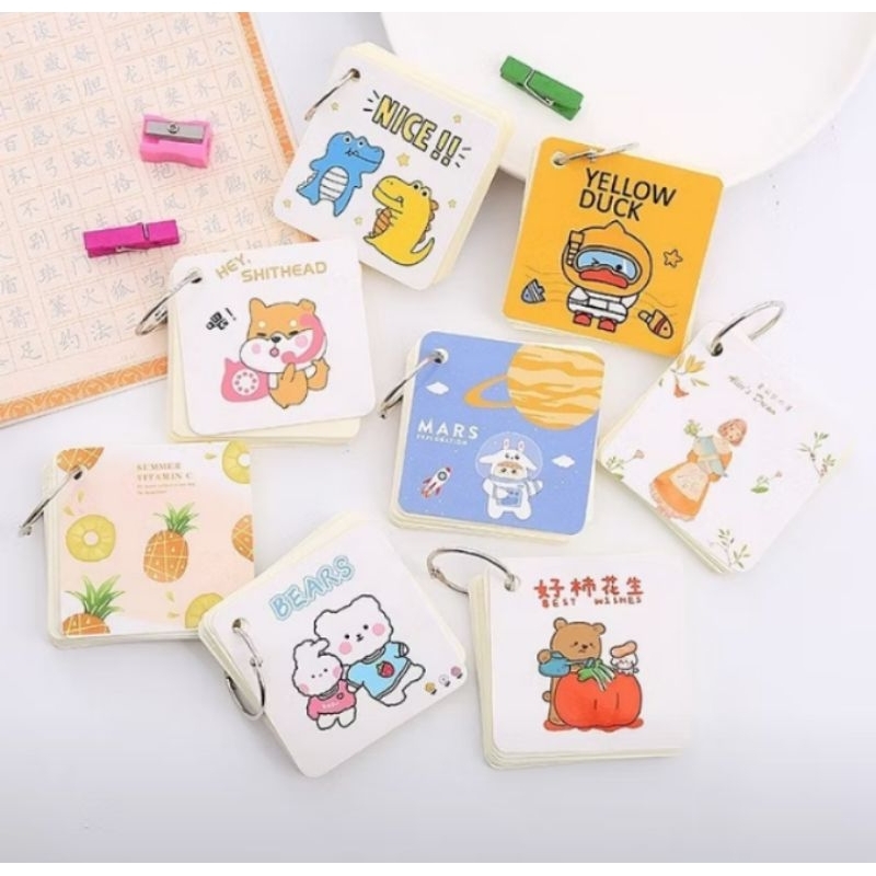 

Notebook Ring Mini Isi 80 Lembar Buku Note Gantung Karakter Lucu Sticky Note Lucu Notepad Dengan Gantungan