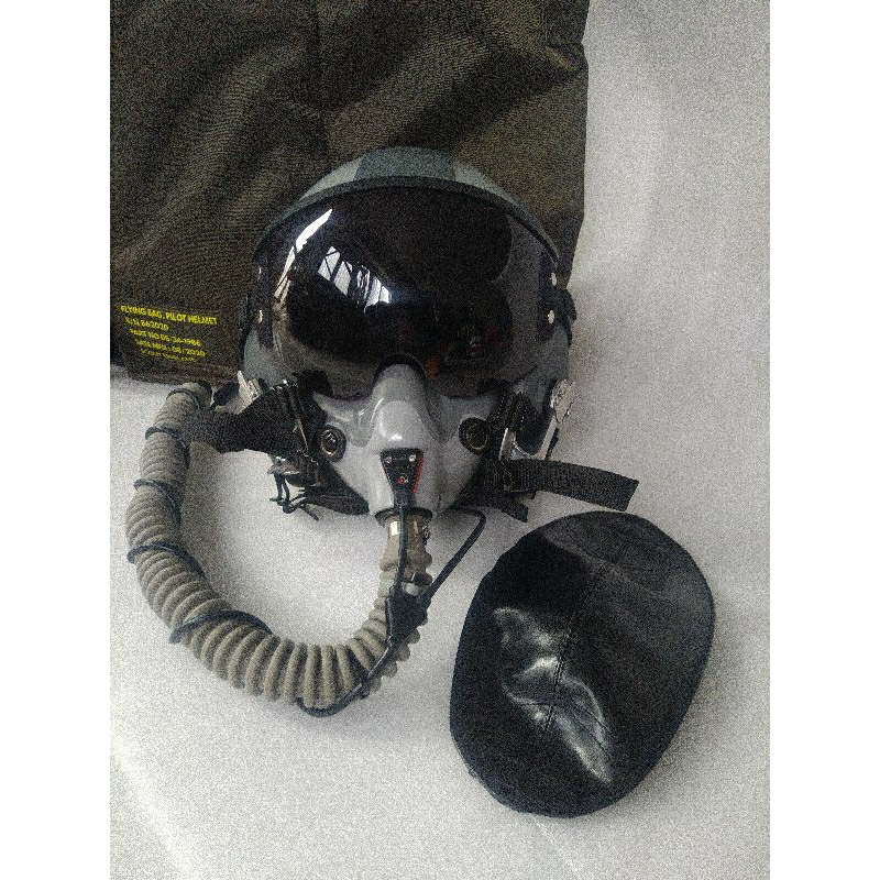 HELM PILOT HGU-55 WITH LEATHER EDGEROLL+MASKER MBU-12/P REPLICA/HELM HALF FACE/HELM MOTOR/HELM ANTIK