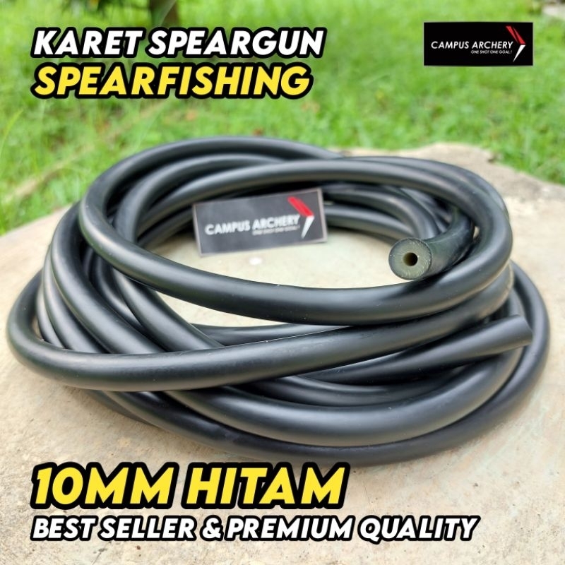 KARET SPEARGUN 10MM HITAM PERMETER PREMIUM SPEARFISHING RUBBER
