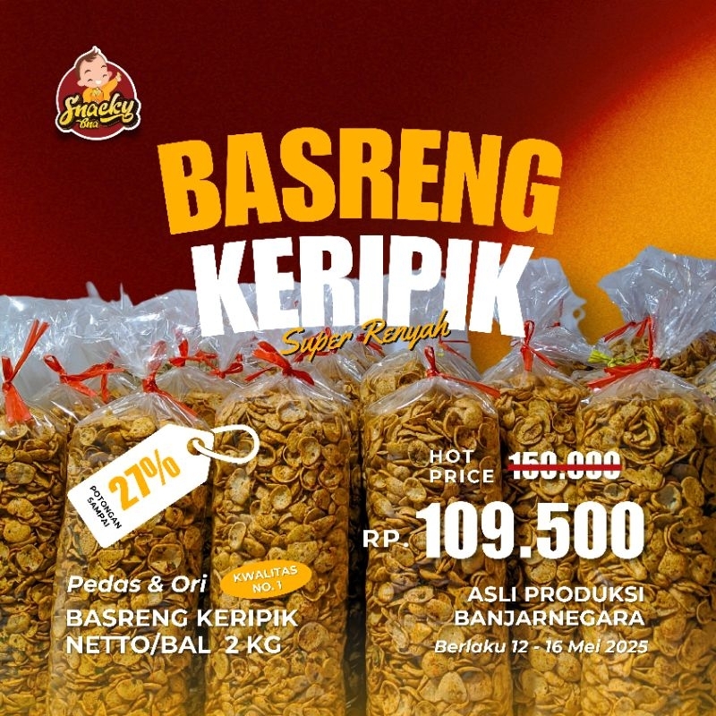 

Basreng keripik 2KG super renyah | pedas & original | snackyBNA