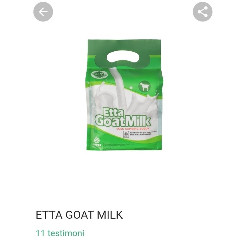 

Etta goat milk HNI