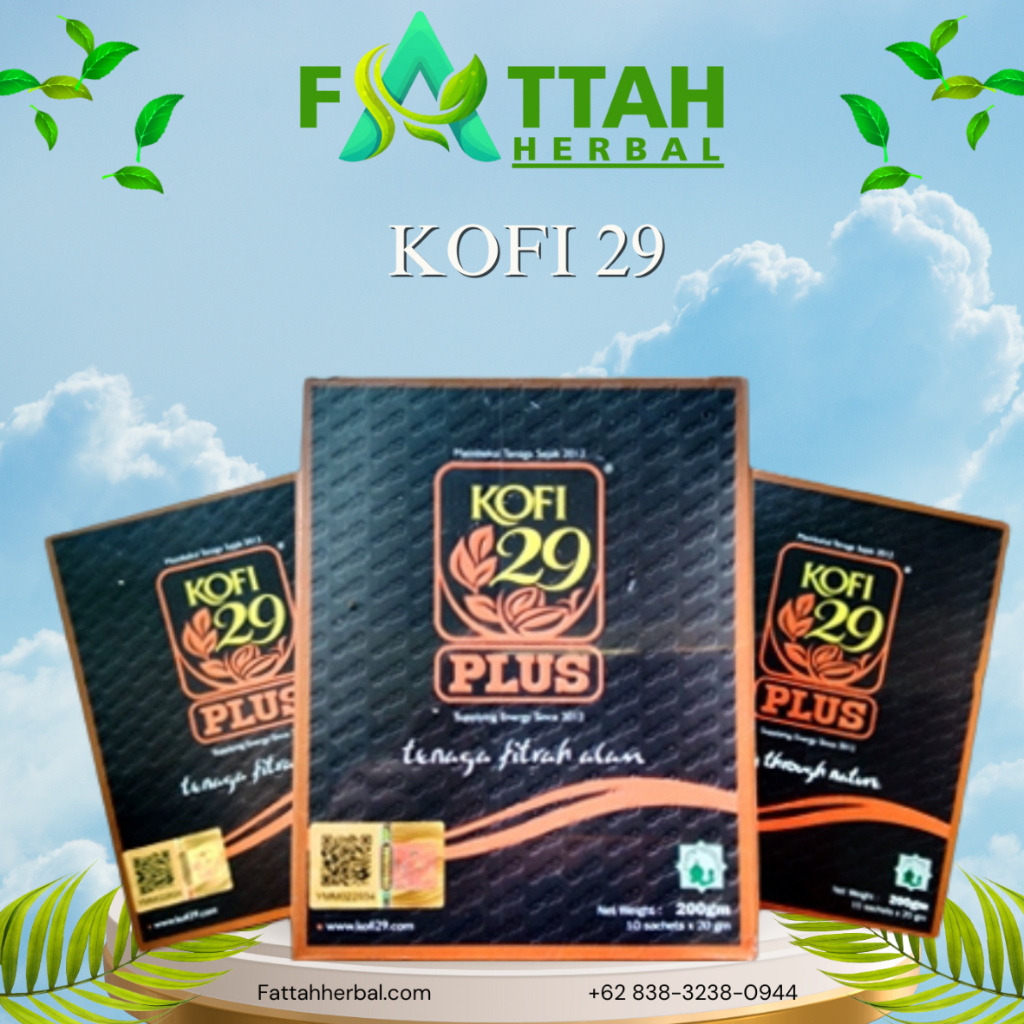 

Kofi 29 Plus isi 10 Sachet Tenaga fitrah alami, original