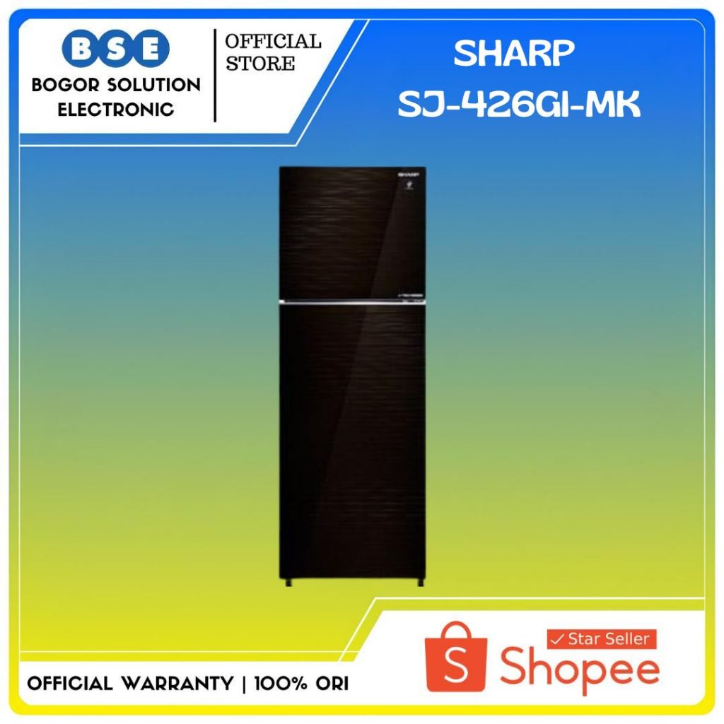 KULKAS 2 DOOR SHARP SHINE J-TECH INVERTER 338L SJ-426GI-MK SHARP SJ426KULKAS 2 DOOR SHARP SHINE J-TE