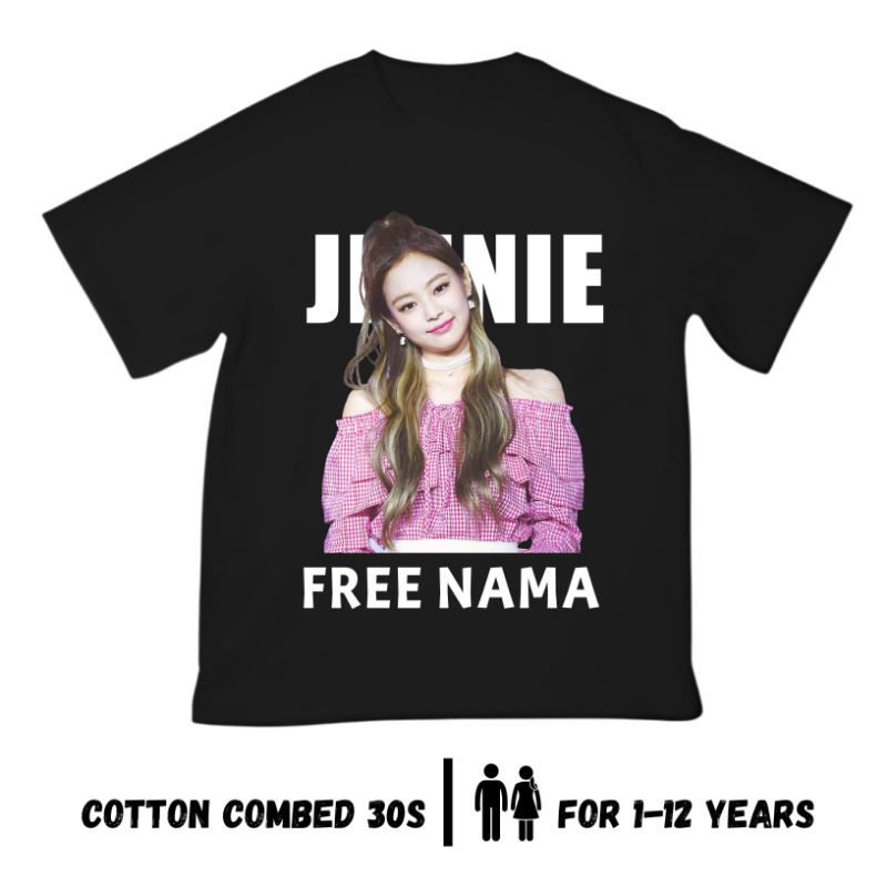 Baju Anak Kaos Anak Jennie Blackpink Free nama