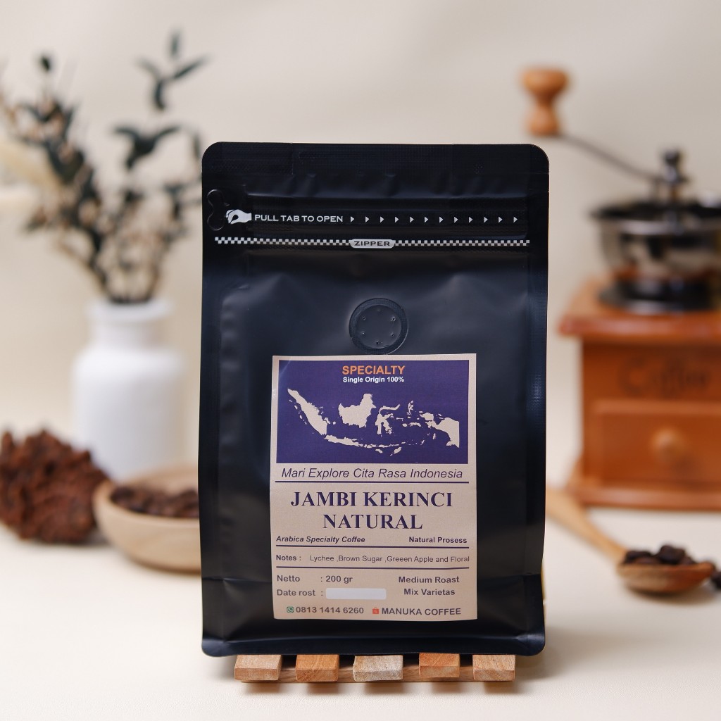 

Kopi Arabika Jambi Kerinci Natural Process 200g - Biji / Bubuk Kopi Manuka Coffee Roasted Beans