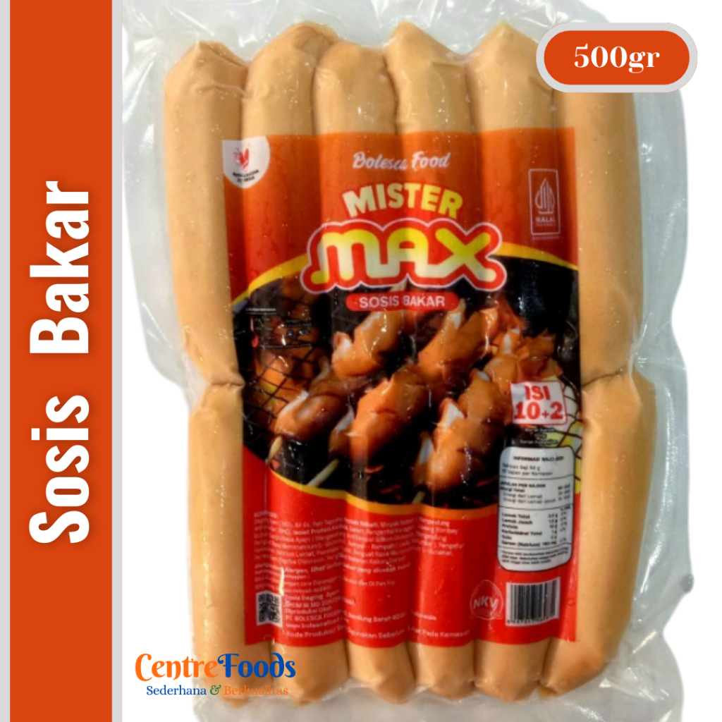 

Sosis Bakar Ayam Mini - MISTER MAX | Isi 12 Pcs - 500gr [ Harga Per BKS ]