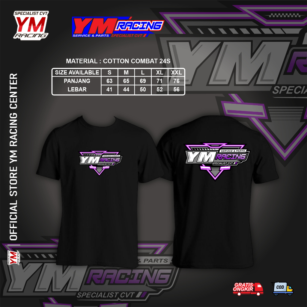 Kaos YM Racing / t-shirt Ym Racing / Tshirt YM Racing / Kaos Racing / Kaos Katun Combat - Kaos Desig