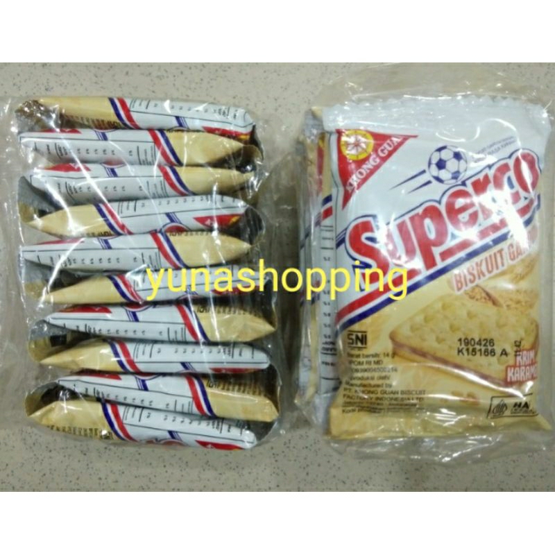 

Superco biskuit gandum krim karamel 1 pack isi 10pc @14g