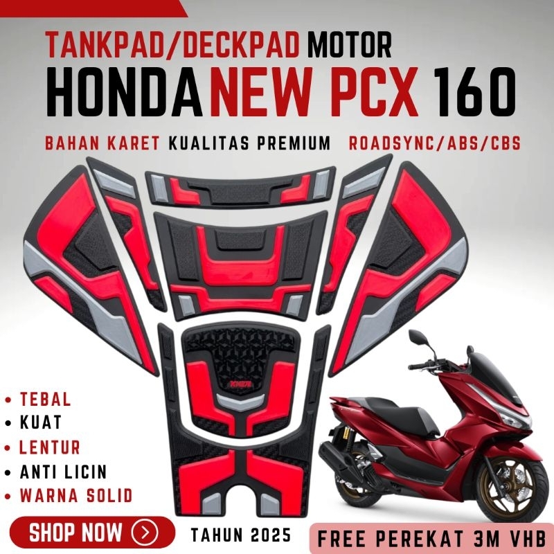 DECKPAD PCX 160 TAHUN 2025 ROADSYNC/ABS/CBS / TANKPAD PCX 160 / VARIASI AKSESORIS PCX 160