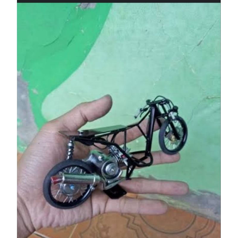 diecast mainan miniatur motor beat fi versi drag bike