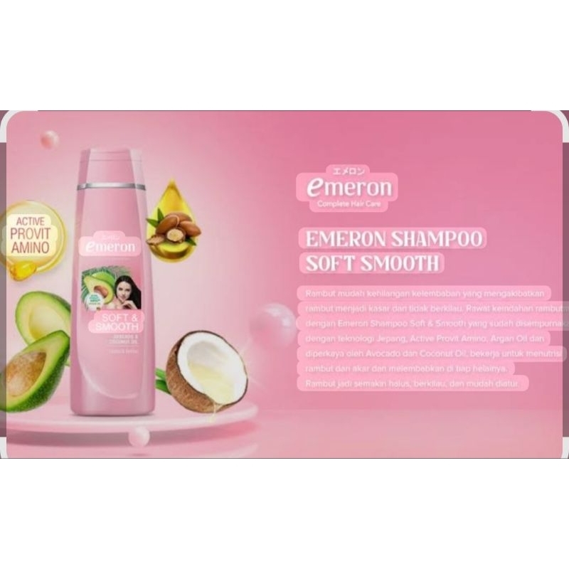 Emeron Sampo Soft &Smooth Botol 170 ml|Emeron sampo pink smooth|shampo Emeron 170 ml