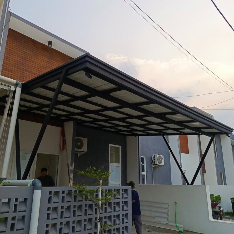 pasang rangka hollow atap alderon