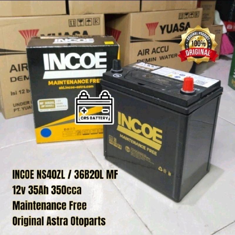 Aki Mobil Honda BRV New, City, Jazz Accu Incoe MF NS40ZL 35Ah