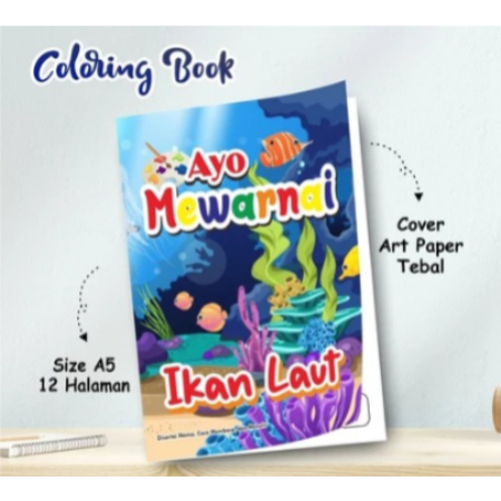 

BUKU EDUKASI ANAK MEWARNAI SERI IKAN LAUT - BUKU EDUKASI PAUD/TK - UKURAN A5 ISI 12 HALAMAN