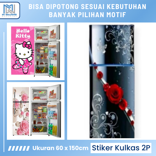 Wallpaper Sticker Kulkas 2 Pintu Stiker Kulkas 2 Pintu Hello Kitty Stiker Lemari Es Glossy