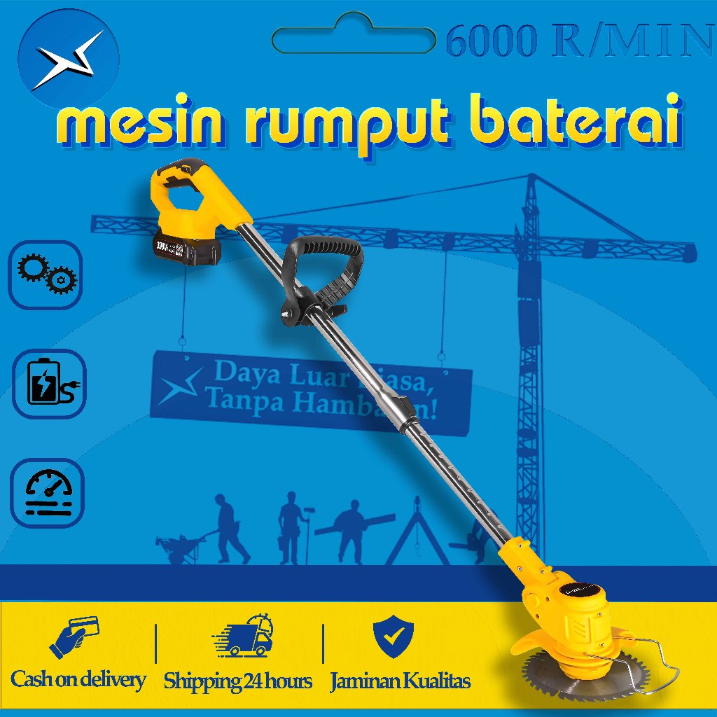 【🇩🇪Teknologi Jerman】6000 r/min alat potong rumput mesin rumput baterai alat pemotong rumput mesin pe