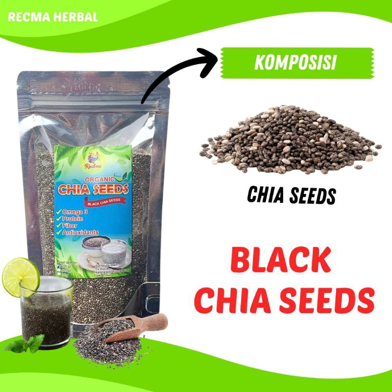 

Organic Black Chia Seed 200gr Premium Biji Chia Seed Mexico Chiaseeds Chia Seeds Golden Seed Safiya