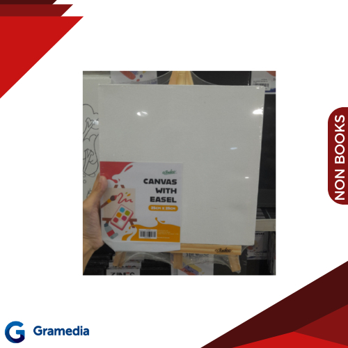 Gramedia Medan - ESTUDEE CANVAS LUKIS + EASEL 20cm X 20cm