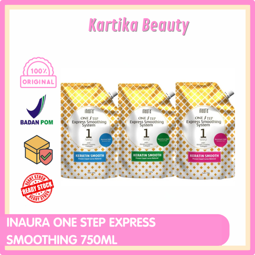 INAURA One Step Express Smoothing System Rebonding Step 1 - Pelurus Rambut dengan Keratin Melembutka