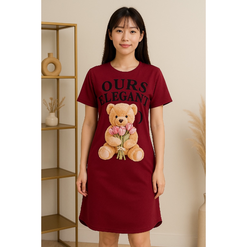 Dress Voxy Premium Motif Beruang/ Kartun