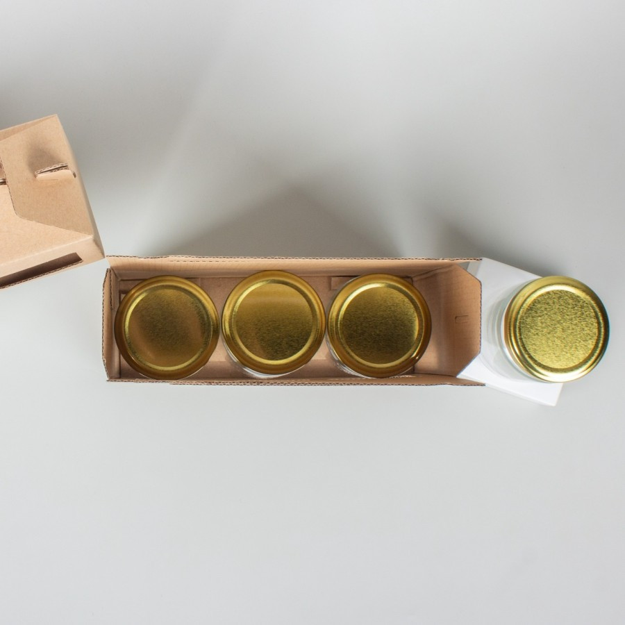 

kotak box tenteng dus jinjing kardus toples jar madu 250ml isi 3 box jinjng kotak warna coklat